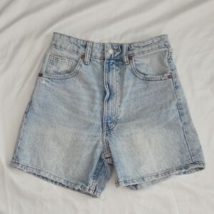 Zara Womens Faded Blue Jean Shorts